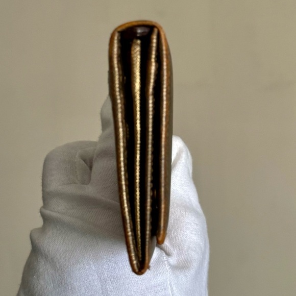 Prada Metallic Gold Saffiano Leather Lux Long Wallet - Picture 7 of 16